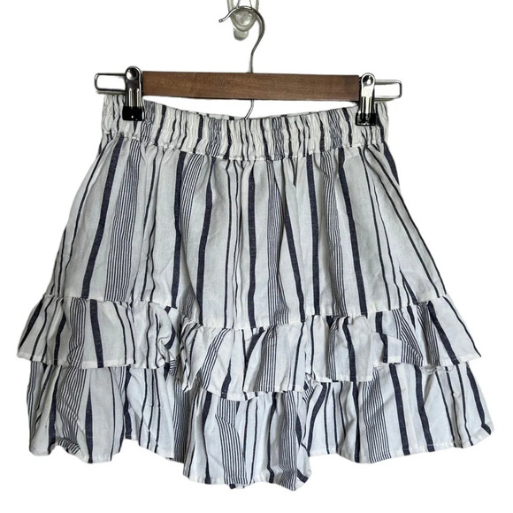 Angie • Tiered Stripe Mini Skirt - Picture 1 of 5